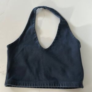 Brandy Melville Navy Blue Halter Top
